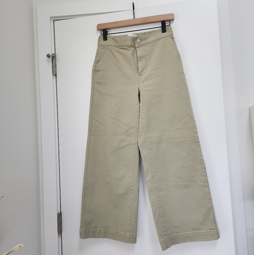 OAK + FORT Women's Wide-Leg Pants in Light Green Sz Small